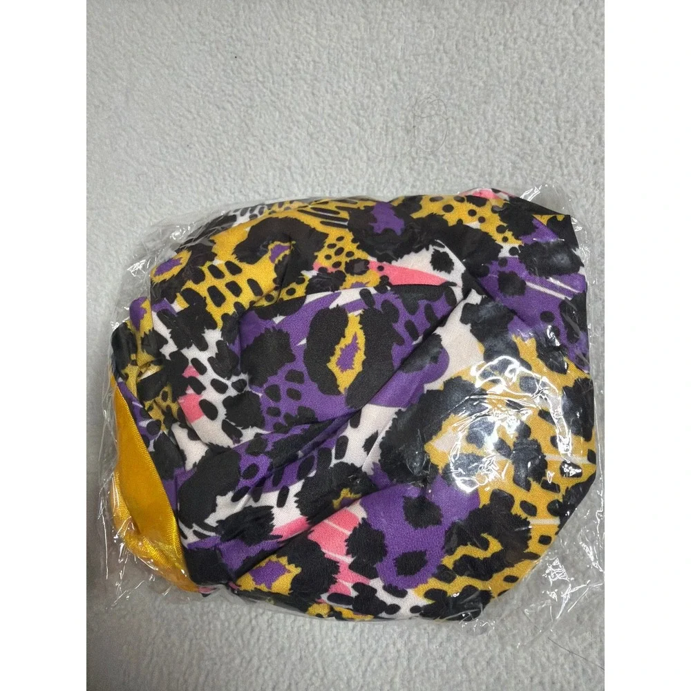 Unbranded 4 Pack Patterned Satin Sleep Cap Hair Bonnet Multicolor Set OSFA